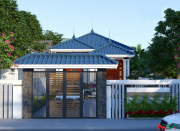 Mẫu thiết kế nhà mái Nhật 3 phòng ngủ phong cách hiện đại tại Hưng Yên